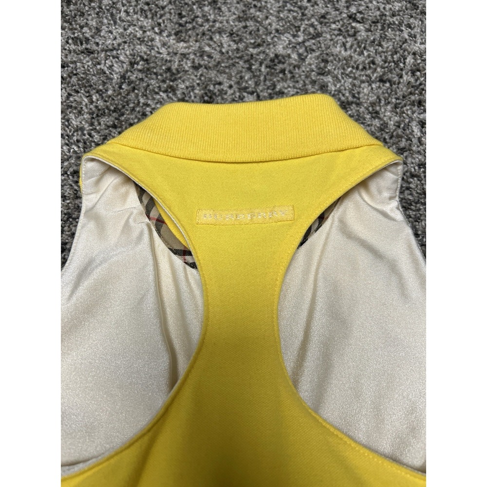 Vintage Burberry Golf Sleeveless Polo Top Yellow Racerback Tennis - Picture 5 of 11